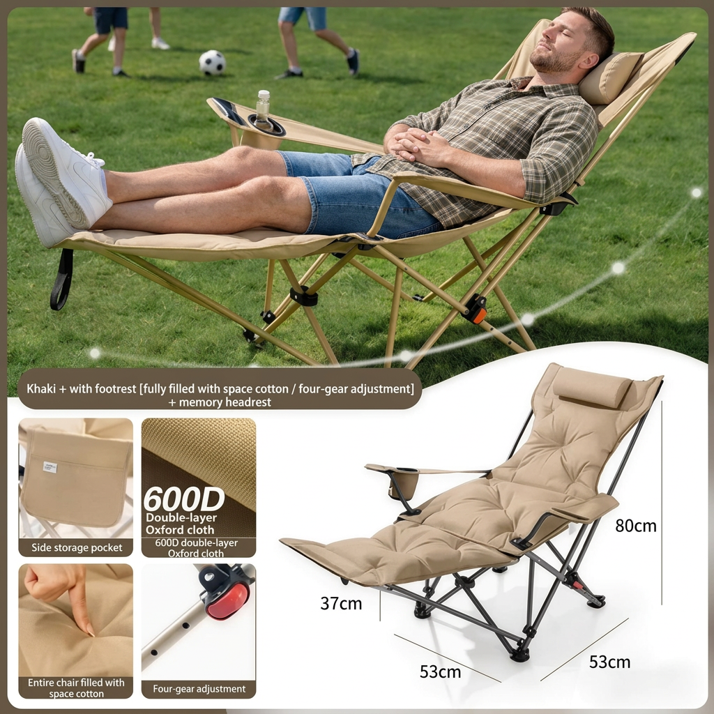 Portable Folding Camping Chair – Adjustable & Sturdy ⛺