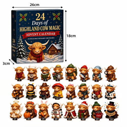 🎄 24-Day Highland Cow Christmas Advent Calendar