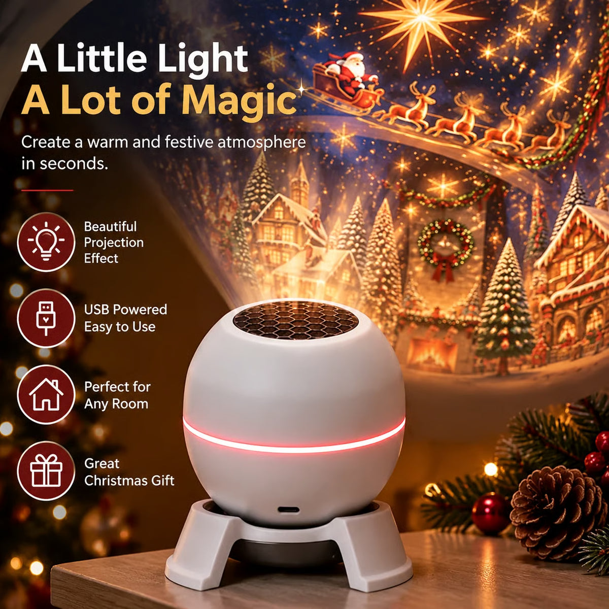 🎅 Lavirac Christmas Wonderland Projector