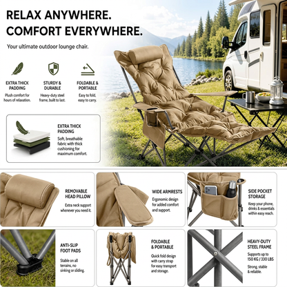 Portable Folding Camping Chair – Adjustable & Sturdy ⛺